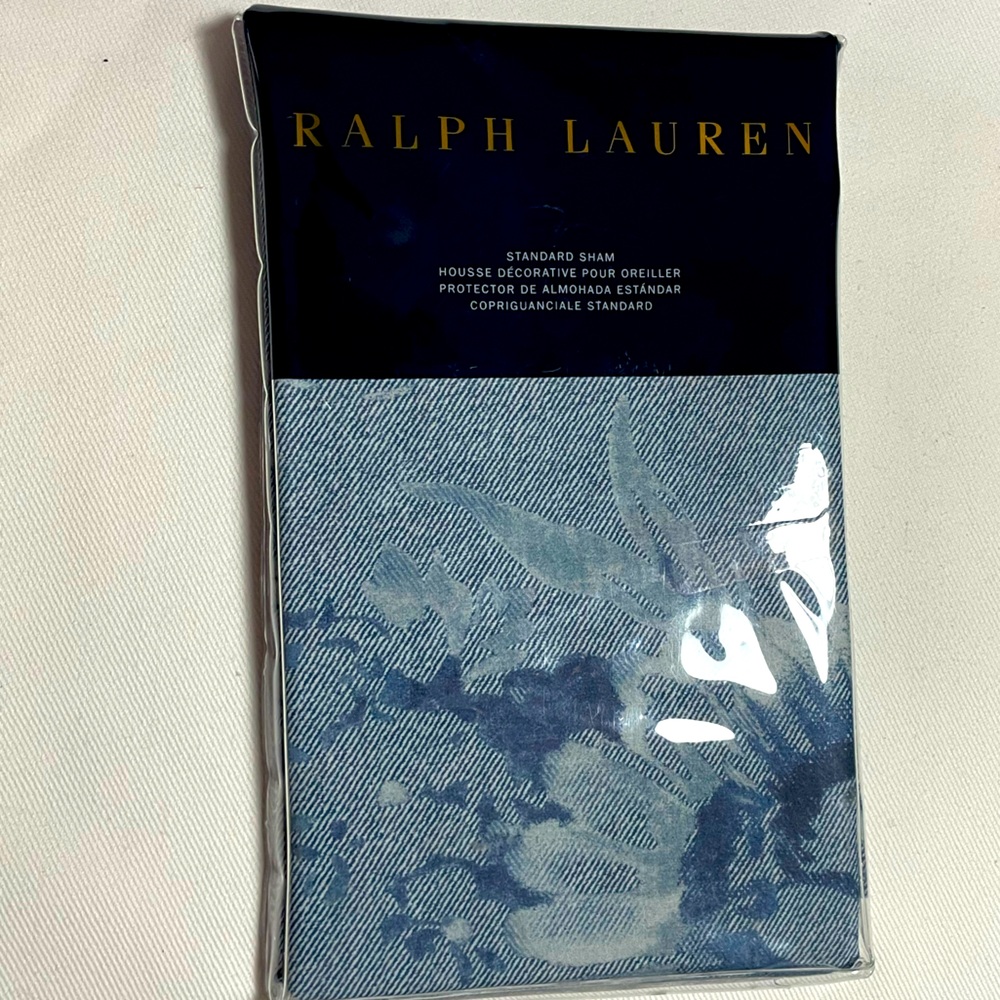 NEW  RALPH LAUREN  STANDARD SHAM   INDIGO MONTAUK FLRL